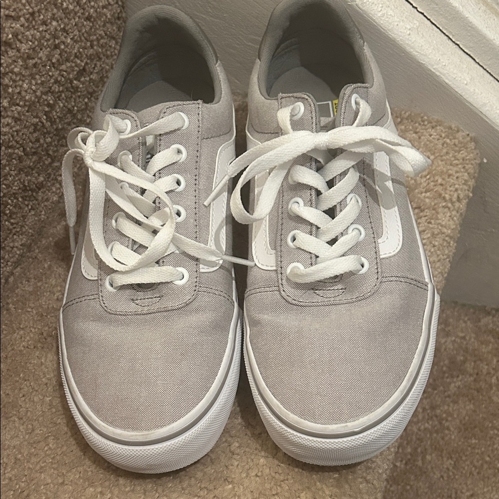 Vans Beige and White Athletic Shoes